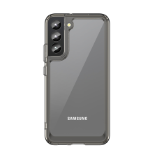 Силиконовый чехол CasePort с серыми рамкам для Samsung S22+ Прозрачный 
