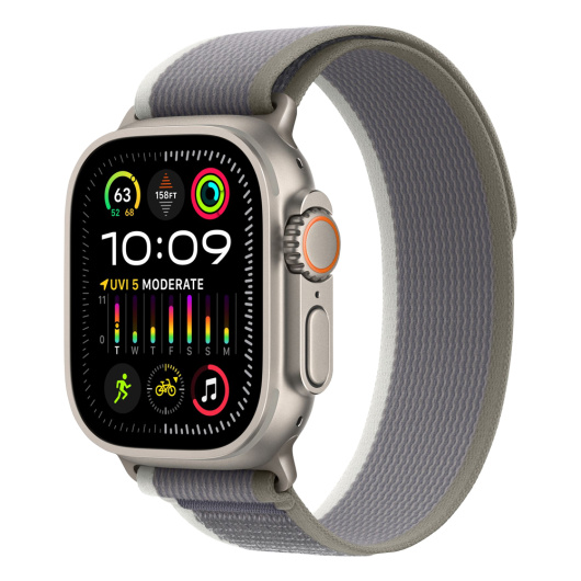 Умные часы Apple Watch Ultra 2 GPS+Cellular 49mm Titanium Case  Green/Gray Trail Loop S/M