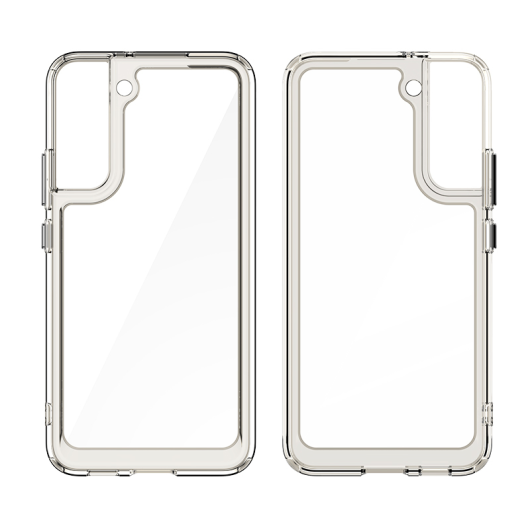 Силиконовый чехол CasePort с серыми рамкам для Samsung S22+ Прозрачный 