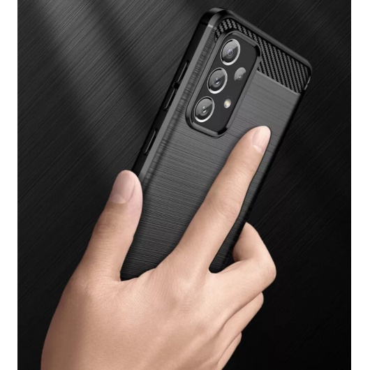 Силиконовый чехол Carbon для Samsung Galaxy A73 Черный